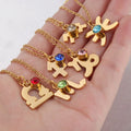 Luxury Non Tarnish 18K Gold Plated Stainless Steel Horoscope Zircon Birthstone 12 Zodiac Sign Necklace Jewelry for Women