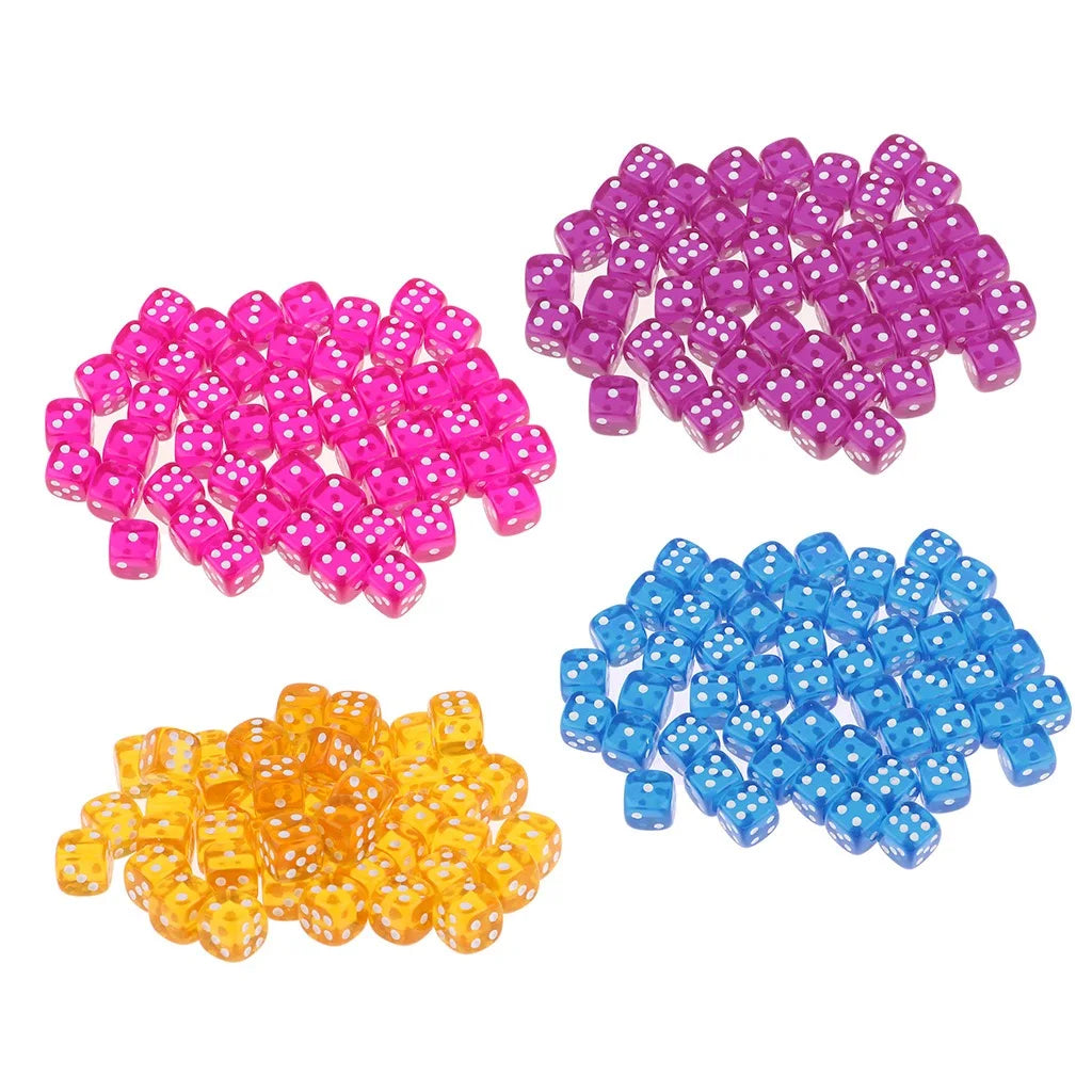 12mm clear Transparent D6 square Round Corner Crystal Regular Pixel Points Plastic Dice Plastic Piped Dice Block
