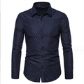 Men's Long Sleeve Thin Shirt Business Shirt Men's New Floral Button up Check Shirt for Men