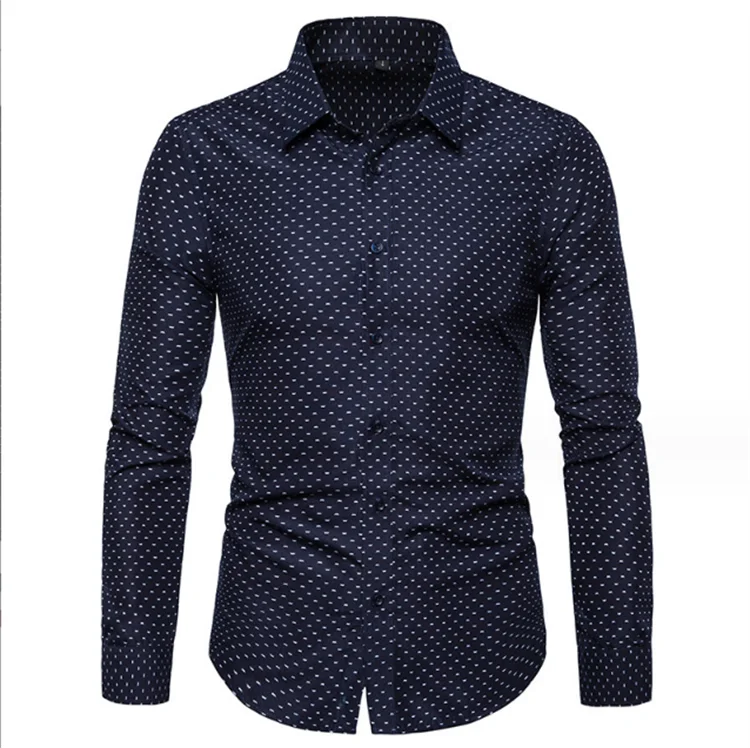 Men's Long Sleeve Thin Shirt Business Shirt Men's New Floral Button up Check Shirt for Men