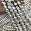 Zhuji Real Natural Freshwater Baroque Pearl String 1A White 10-17mm Baroque Freshwater Pearl Strand for Jewelry Making