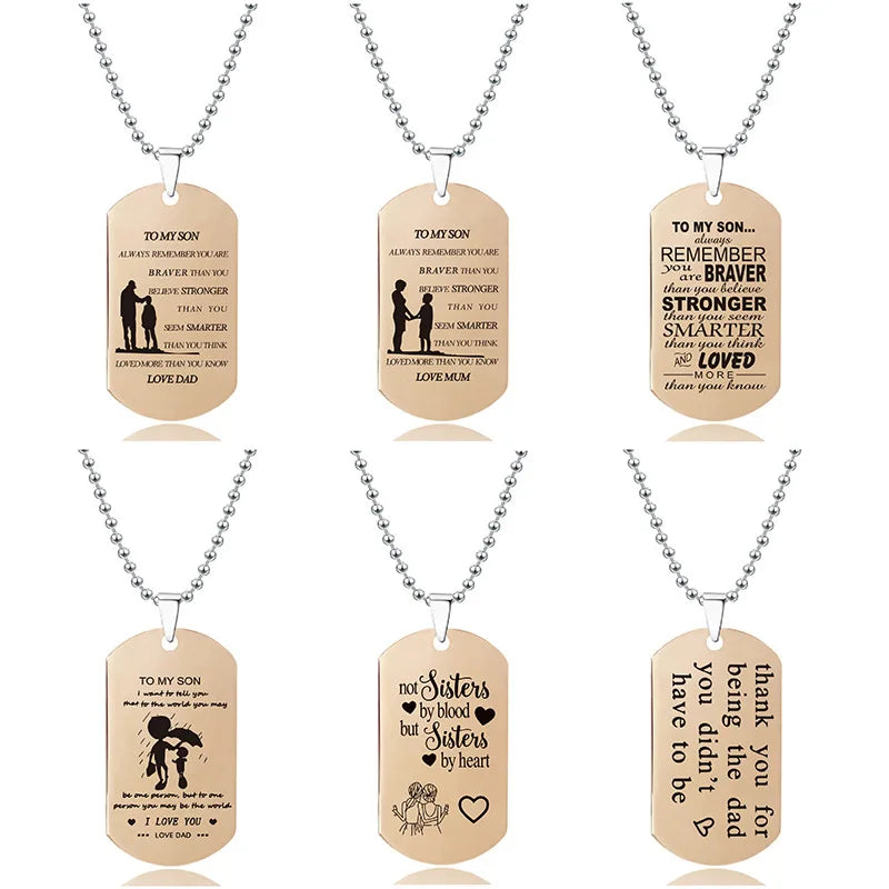 Rose Gold Stainless Steel Granddaughter Grandson Grandma Grandpa Daughter Son Mom Dad Nephew Niece Best Friend Sister Necklace