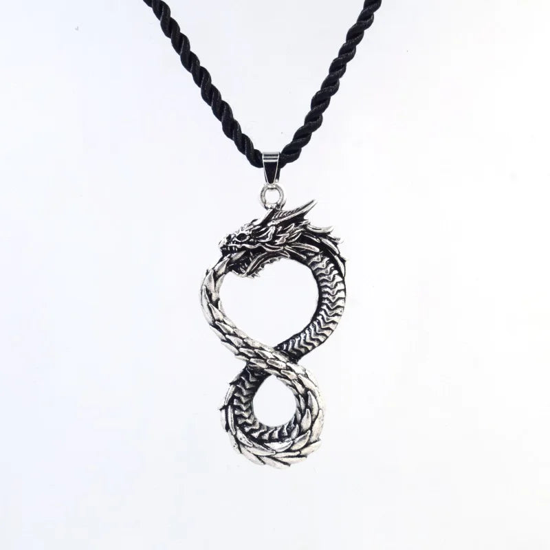Vikings Dragon Pendant Necklace for Men Jewelry Wholesale Nordic Lucky Animal Amulet