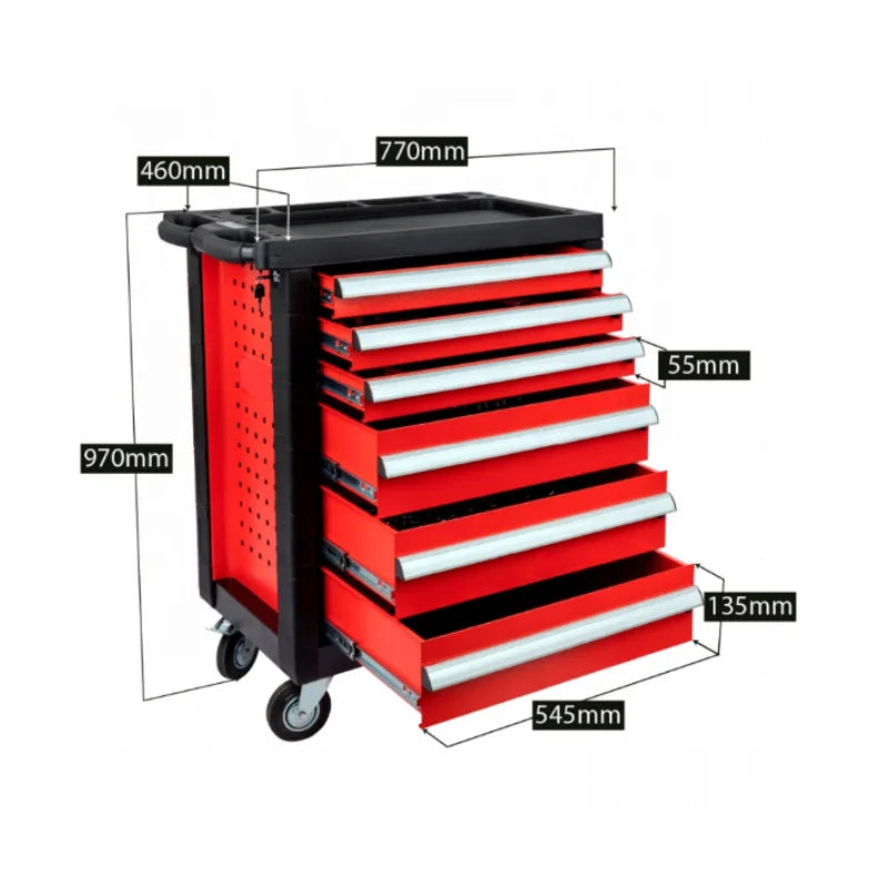 6 Drawers Garage Mechanic Steel Repairing Hand Cart Trolley With 420PCS Tools for Car Repair Workshop