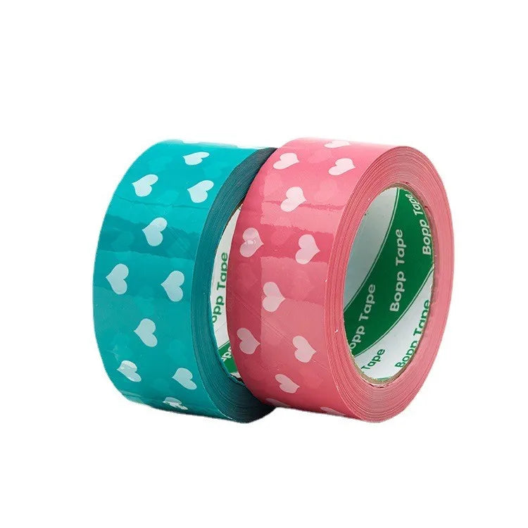 Wholesale Heart Printed 100m Strong Adhesive BOPP Gift Packing Tape Decoration for Mother's / Father's Day Valentine's Holiday