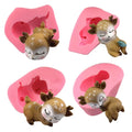HY 3D Sleeping Deer Silicone Mold DIY Candle Soap Resin Mold Fondant Cupcake Topper Cake Decoration Tools