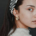 New Arrival Summer Beach Holiday Style Earring 18K Gold Stainless Steel Hammered Ginkgo Leaf Women Earrings