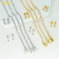 Shining Jewelry Ready to Ship 2mm Tennis Bracelet Earring Jewelry Set Vvs Moissanite Diamond Tennis Jewelry Gold Silver