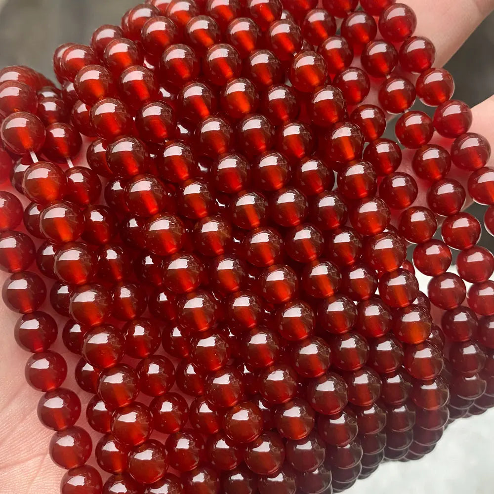 Wholesale Carnelian Beads 4mm 6mm 8mm 10mm 12mm Round Grade 7A Natural Red Agate Carnelian Stone Loose Beads for Jewelry Making