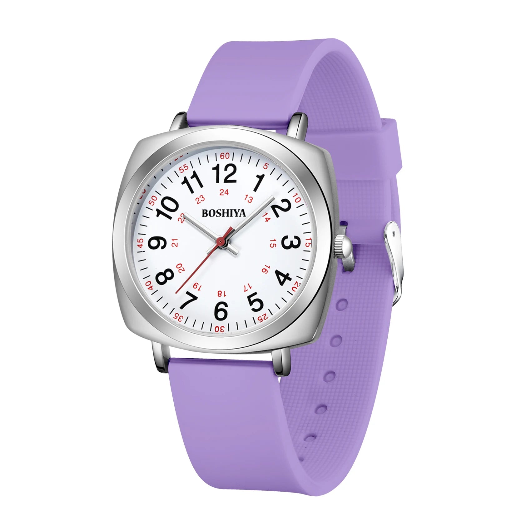 BOSHIYA 24 Hour Digital Nurse Watch for Men Women Fashionable 36mm Waterproof Quartz Easy Read for Medical Professionals Student