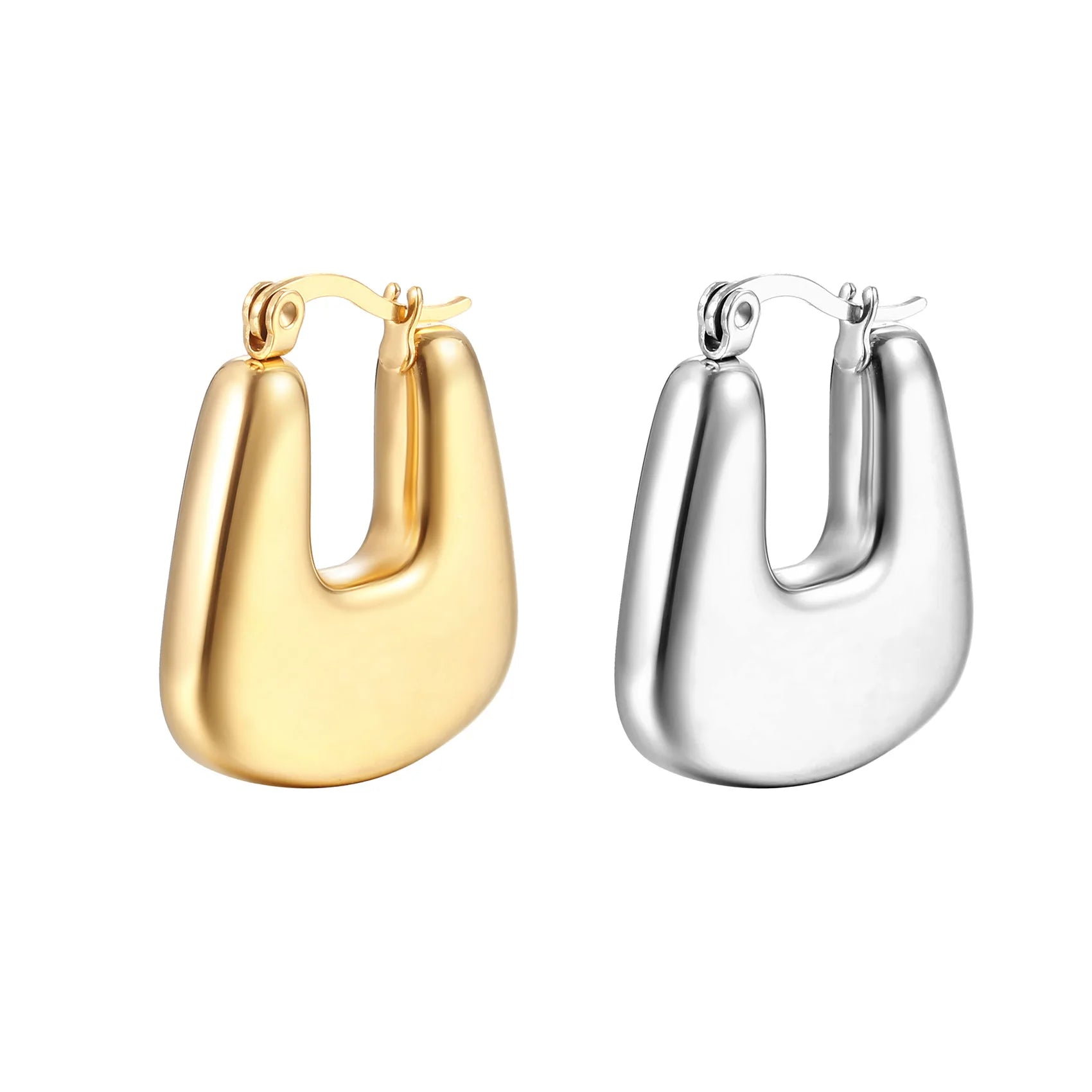 Wholesale Korean Style Popular Unique Stainless Steel 18k Gold Plated Geometric Jewelry Earrings Women Earring