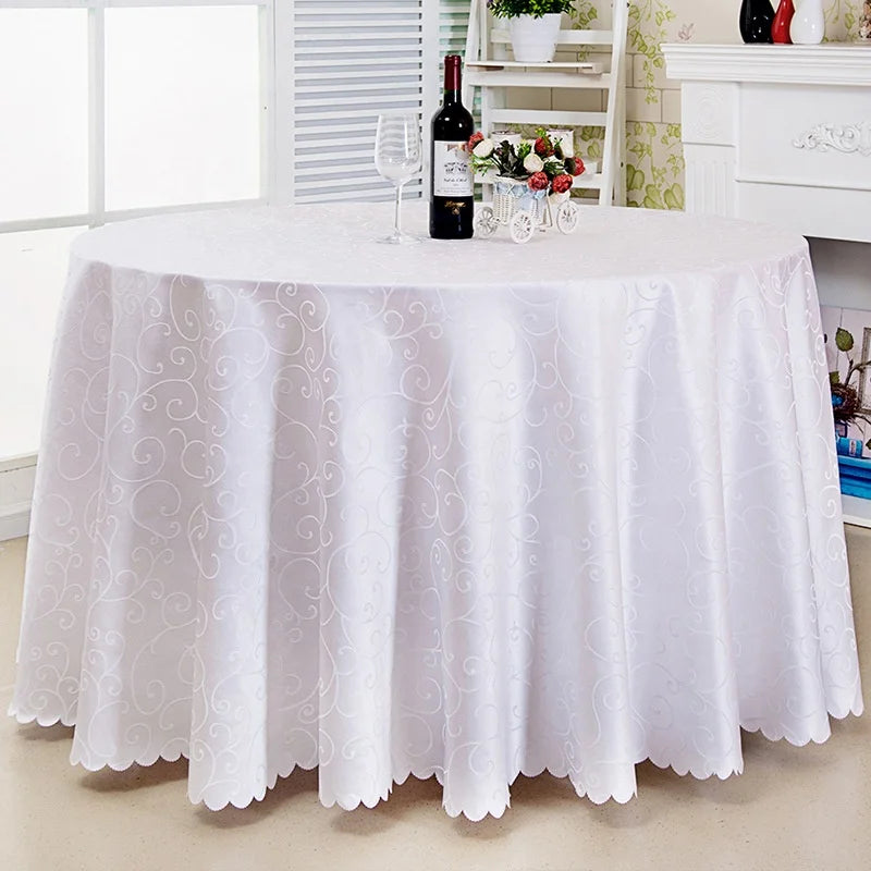 Jacquard Christmas Tablecloth Polyester Customized Fall Decor Thanksgiving Round Skirt Table Cover Plain Round Table Cloth