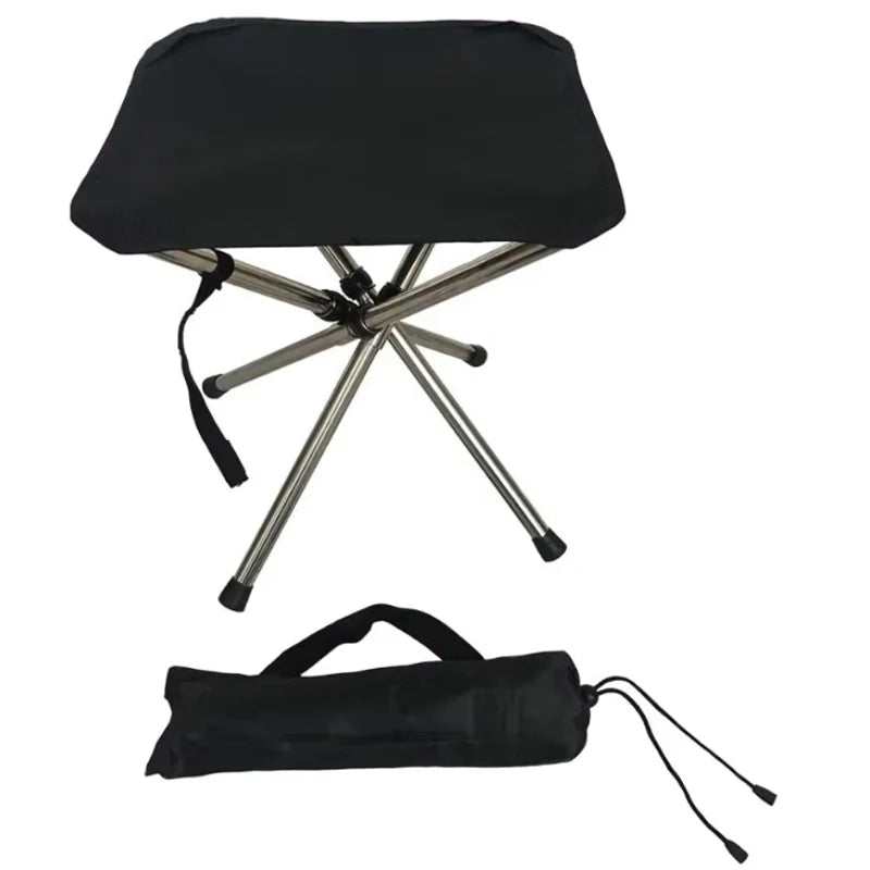 Woqi Fishing Steel Stool with Carry Bag Lightweight Collapsible Stools Leisure Sports for Camping
