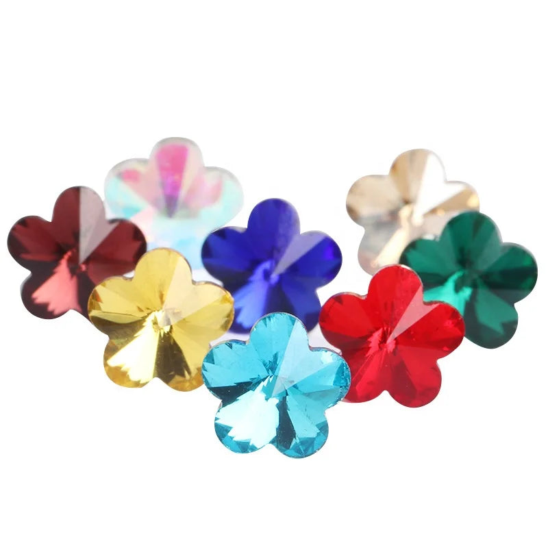 Plum Blossom Point Back Glass Crystal Rhinestones for Cloth DIY Crafts
