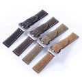 In Stock Wholesale Price Genuine Leather Strap 18mm 20mm 22mm 24mm Stainless Steel Buckle Matte Frosted Real Leather Watch Band