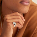 EManco Personalized Engraved Rings Tarnish Free Stainless Steel Gold Round Signet Rings Jewelry Women Wholesale