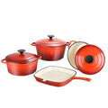Worry-Free After-Sale Standard Quality Enameled Cast Iron Multi-Color Cookware Set General Use for Gas & Induction Cooker