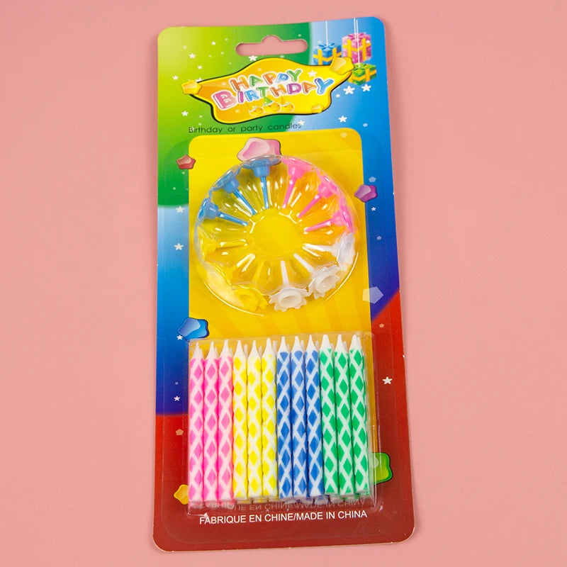 Birthday Candles With Holders Spiral Candles in Four Colors Hot Selling Candles