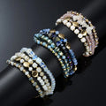 Hot - Selling Color Crystal Winding Multi - Layer Adjustable Bracelet Natural Stone Bracelet