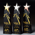 MH-NJ00736 Souvenir Gifts Gold Silver Copper Star Trophy Customized Black Crystal Trophy Star Award Trophy