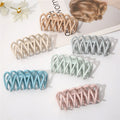 Eco-friendly Wheat Straw Large Hair Claws 10.5cm Matte Frosted Hollow Claw Clips for Thick Hair Nonslip Strong Hold Hair Clamps