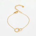 High End Gold Plated Stainless Steel Twist Two Circle Bracelet for Women Wholesale Jewelry