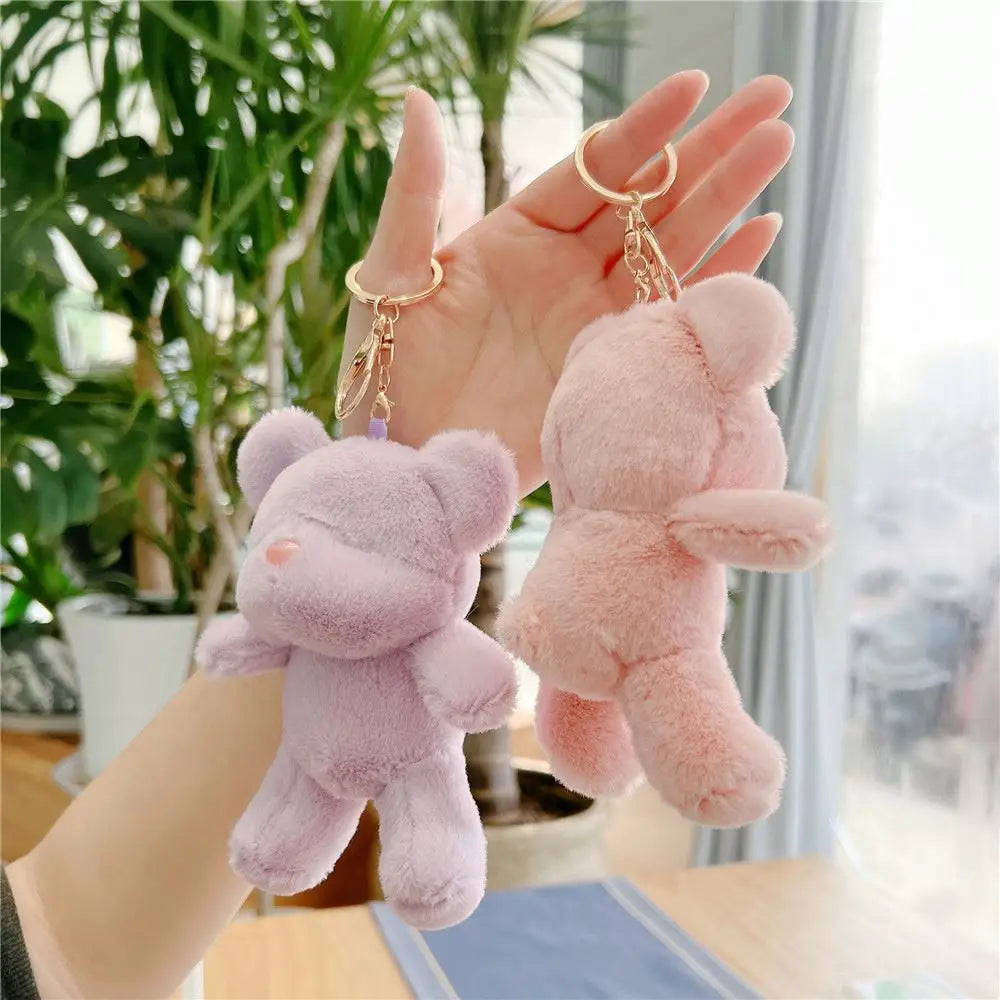Wholesale Plush Bear Keychain Mini Kawaii Stuffed Teddy Bear Keychain Cute Valentine's Day Stuffed Animal Plush Keychains Toys