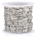 Handmade Shiny Chains for Women Men Flower Pattern Jewelry Silver Color DIY Necklace and Bracelet 304L Stainless Steel Chain