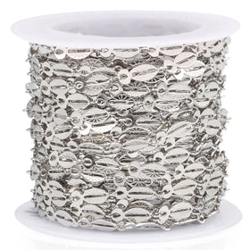 Handmade Shiny Chains for Women Men Flower Pattern Jewelry Silver Color DIY Necklace and Bracelet 304L Stainless Steel Chain