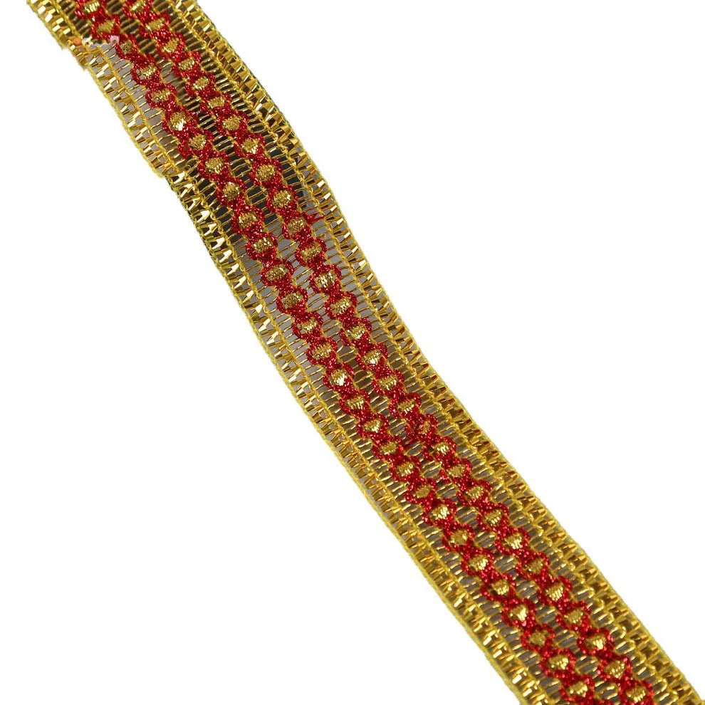 Diy Sewing Clothes Shoes Ethnic Edge Lace Webbing Textile Upholstery Gold Silver Metallic Lace Ribbon Trimming for Costume