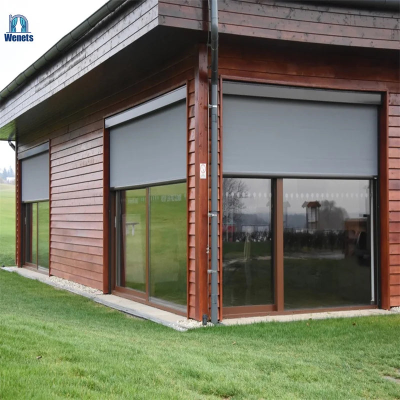 WENETS Outdoor Horizontal Fabric Shades Heavy Duty Zip Track Side Tracks Motorize Outdoor Blinds Shades