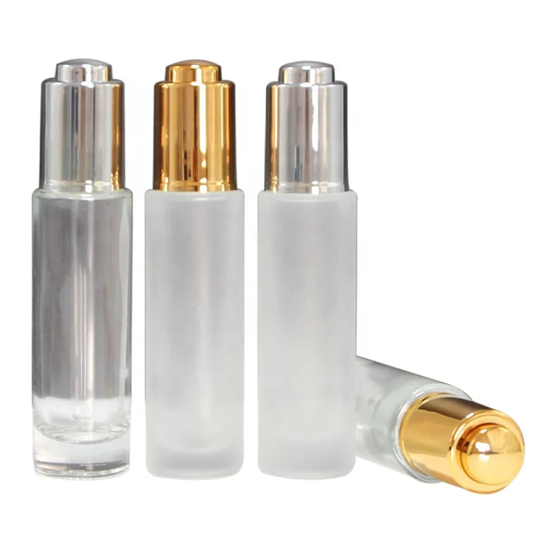 Frosted Matte Glass Pump Dropper Bottle 30ml Liquid Soap 50ml 60ml 80ml 100ml 120ml MOQ 100pcs Box Packing
