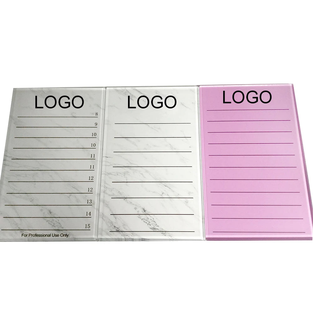 New Arrived Luxury White pink Acrylic Lash Box Eyelash Palette Tile Customize Hand Pallet Tray Plate for Lash Extensions
