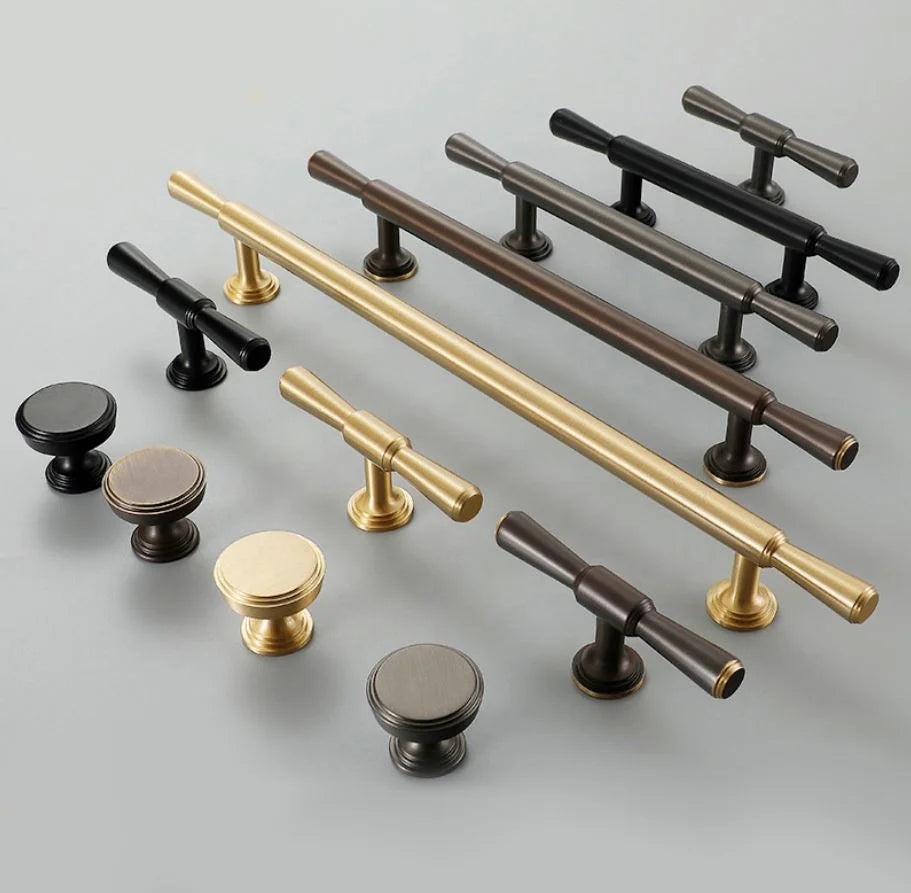 Hot Sale Copper Pull Gold Black Antique Grey Kitchen Cabinet Brass Furniture Handle Solid