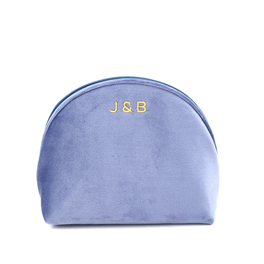 Factory Custom Velvet Cosmetic Bag Lipstick Half Moon Bag With Logo Makeup Bag Cosmetic Pouch Packaging Supplier
