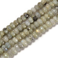 Hot Sale White Labradorite Faceted Rondelle Gemstone Loose Beads Size 5x8mm for Jewelry Making