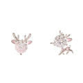 925 Sterling Silver Japanese Inlaid Crystal Milu Deer Earrings Women Cute Banquet Jewelry