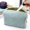 2024 New Large Capacity Pink Makeup Bag Portable Zipper Pouch Travel Organizer Toiletries Bag Corduroy Cosmetic Bags