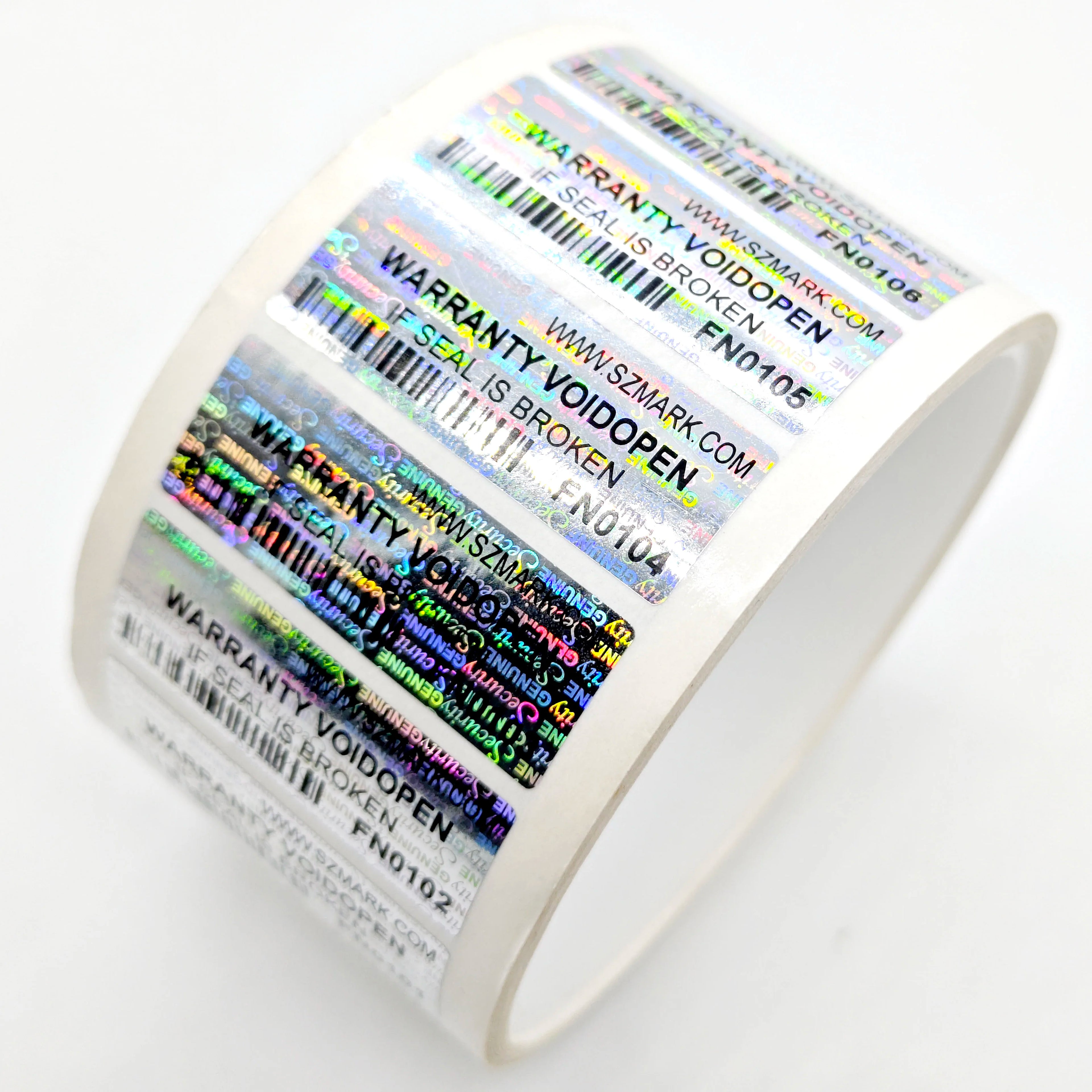Hologram Warranty Void Sticker Tamper Proof Anti-Counterfeiting Label 3D Holographic Paper Sticker for Packing Adhesive Film