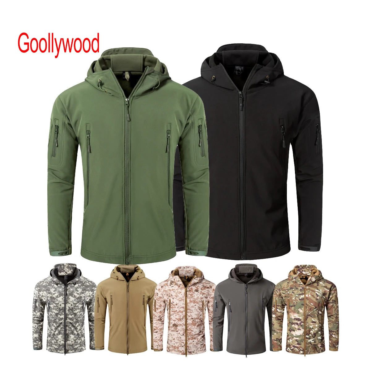 Camouflage Men's Outdoor Tactical Softshell Jacket Hoody Winter Jacket Coat Sport Uniform Waterproof Jacket Men