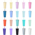 Eco-friendly Reusable Custom 16/24oz Skinny Cup Bpa Free Double Wall Matte Pastel Colored Acrylic Tumblers with Lid and Straw