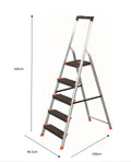 150kg Tool TrayHigh Quality Light and Convenient Folding Aluminum Foldable Step Ladders Stairs 5 Step