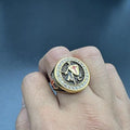 Wholesale Unique Custom Design Stainless Steel Knights Templar Ring 18K Gold Plated Shield Titanium Cross Good Price