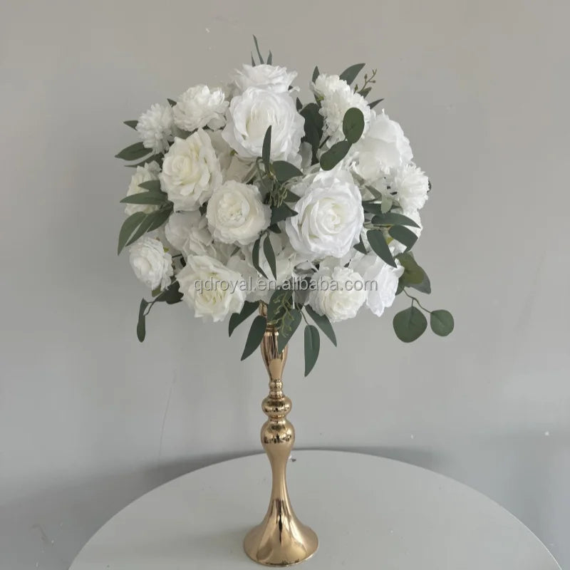 Handmade Wedding Table Centerpiece Red and White Artificial Rose Flower Ball for Christmas New Year & Crafts
