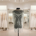 W019 Crystal Wedding Sash Applique Sew on Bridal Pearl Beads Dress Bodice Rhinestone Applique