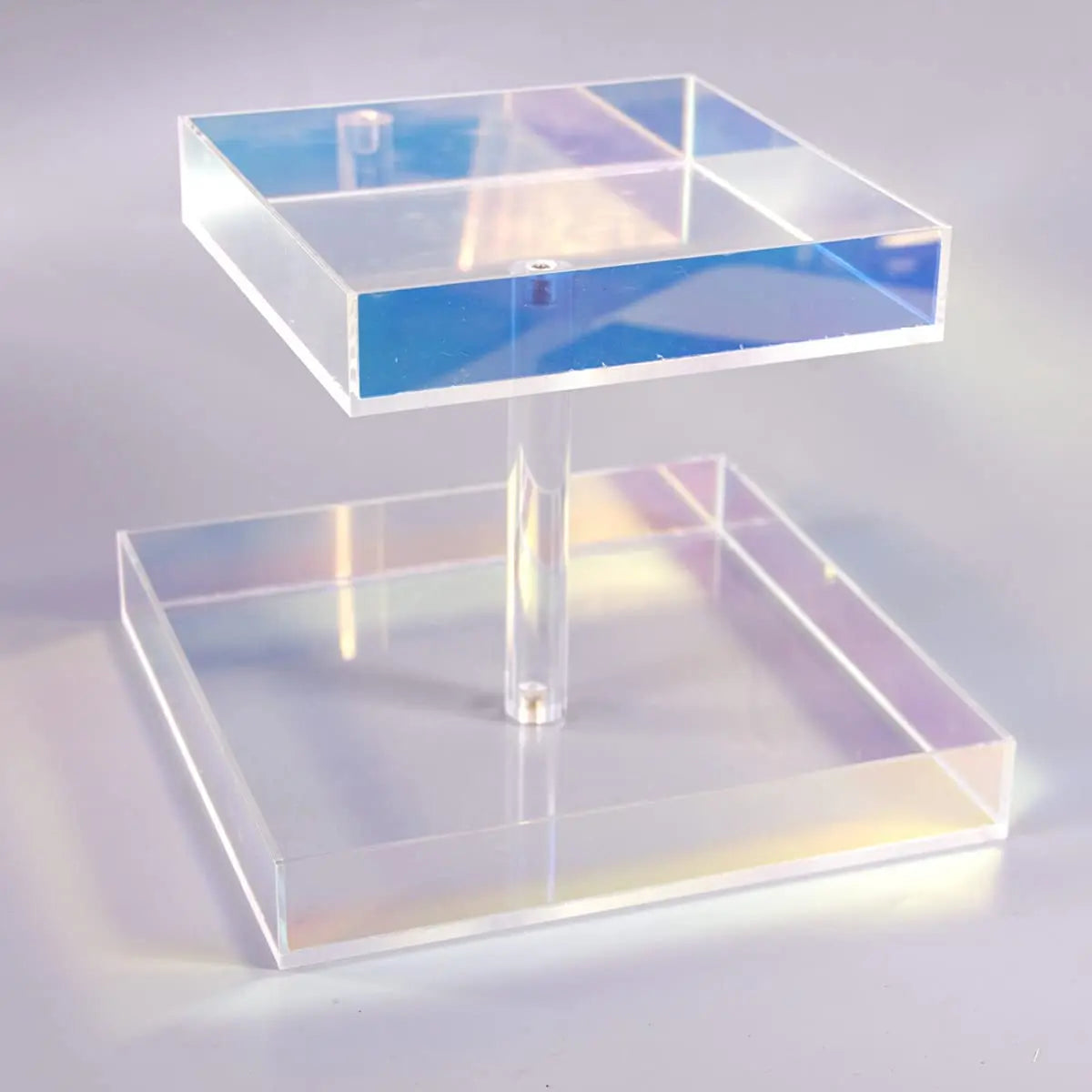 Perfume Organizer Display Tray Rainbow Acrylic Handmade Large Vanity Colorful Trays Makeup Storage Holder 2 Tiers