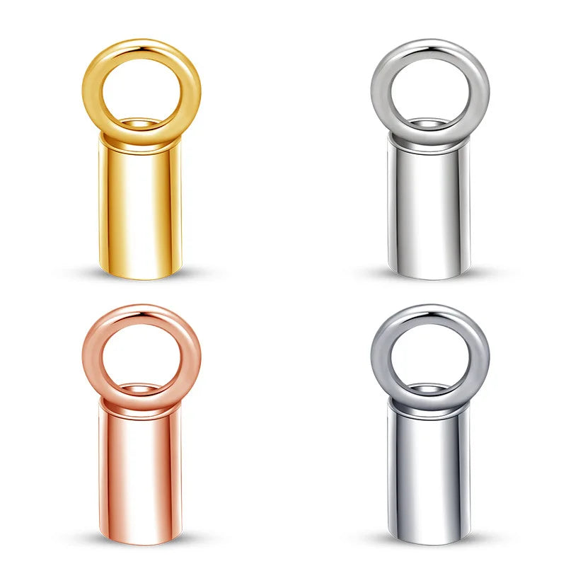 925 Sterling Silver Leather Cord Bracelet Necklace End Clasps Hooks Connectors for Jewelry Making Accessory