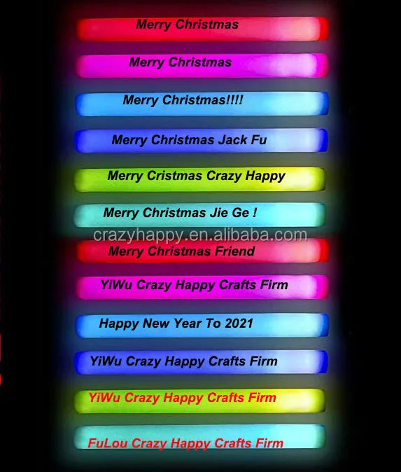 Glowing Colorful Sponge Stick Concert Cheer Foam Glow Stick Neon Party Supplies Colorful Led Light Glow Foam Stick