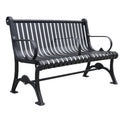 Outdoor Park 2-seater Slatted Metal Exterior Bench Seat Outside Street Steel Bench Seating Public Garden Patio Iron Bench Chair