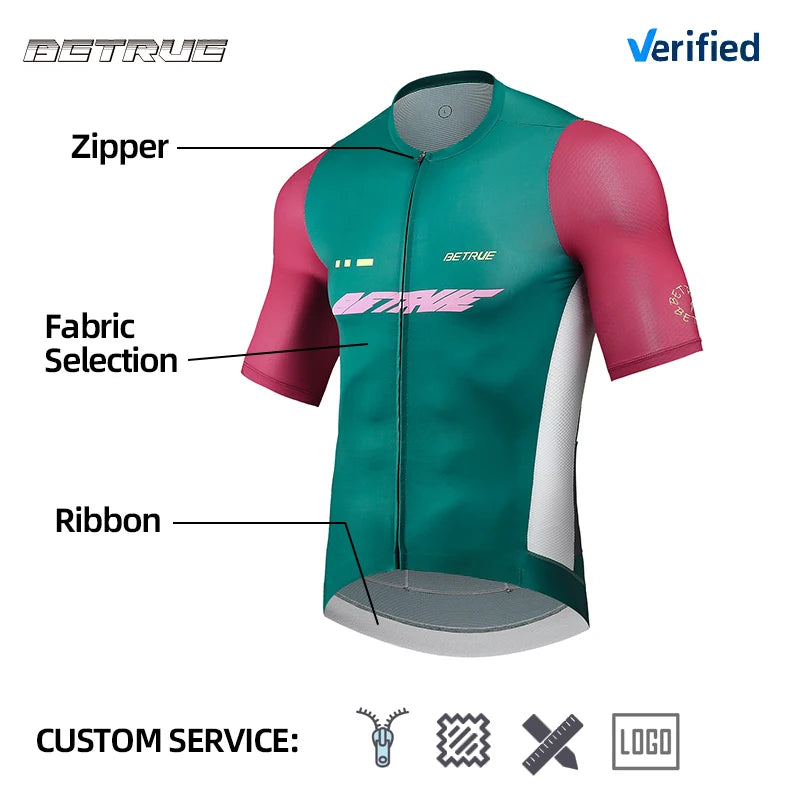 Polyester Lightweight Biking Shirt Sweat Wicking Sportswear Full Sublimated Printing Bicycle Cycling Jersey Wear